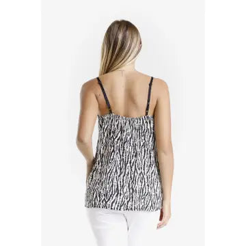 Jenna Rain Print Cami with Satin Trim