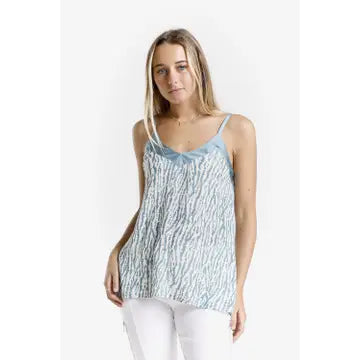 Jenna Rain Print Cami with Satin Trim