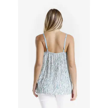 Jenna Rain Print Cami with Satin Trim