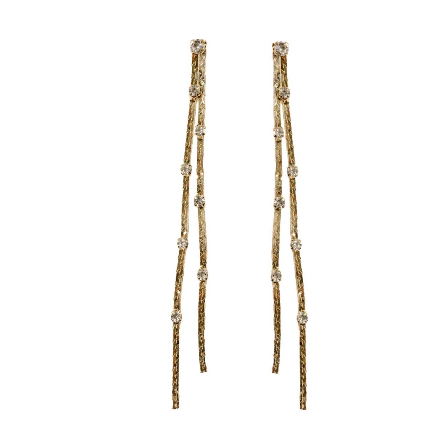 Diamond Dotted Gold Duster Earrings
