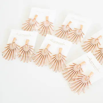 Pearl Sunburst Statement Drop Earrings