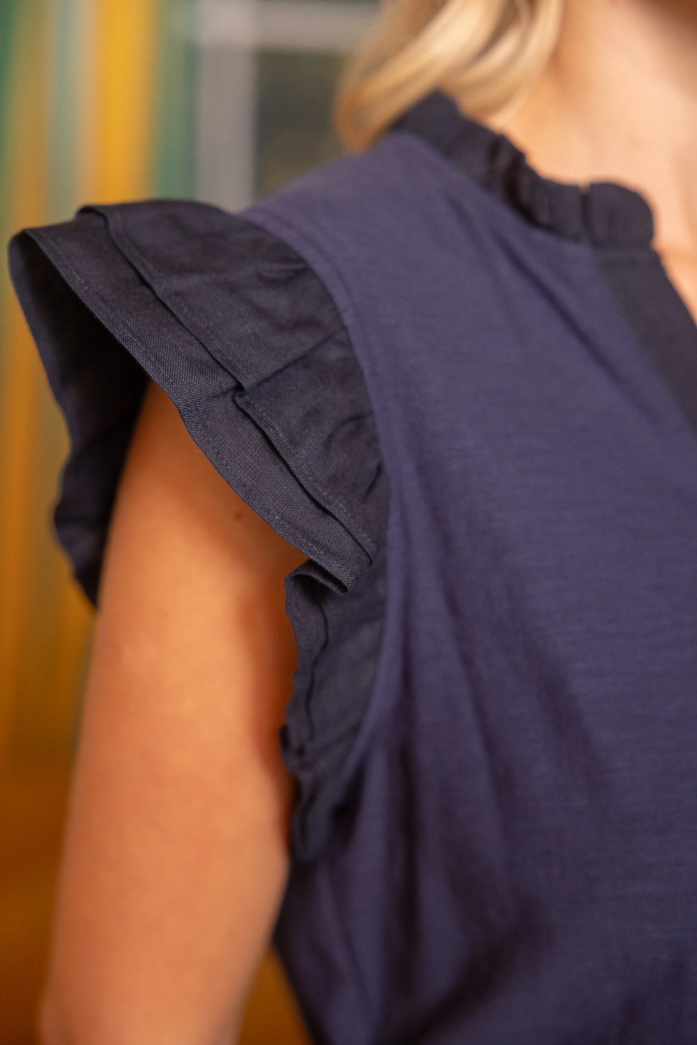 Ruffle Sleeve Knit Top