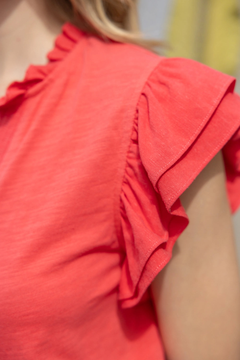 Ruffle Sleeve Knit Top
