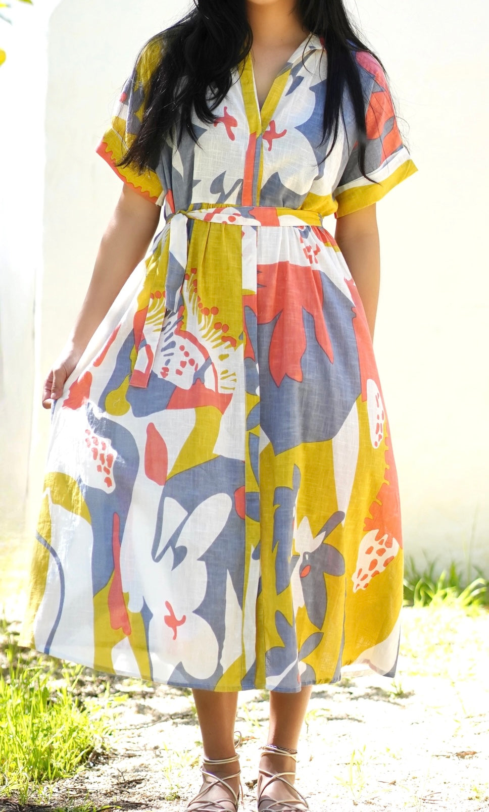 Brigitte Abstract Print Dress Multi