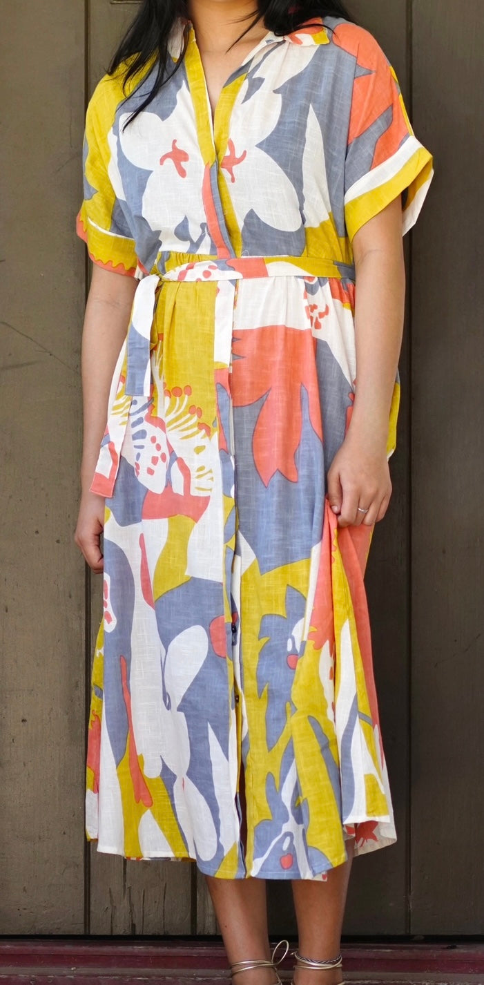 Brigitte Abstract Print Dress Multi