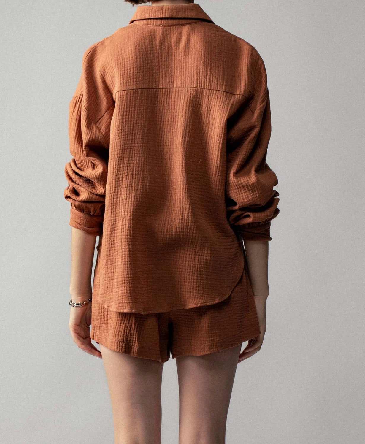 Crinkle Cotton Gauze Resort Button-Up Set
