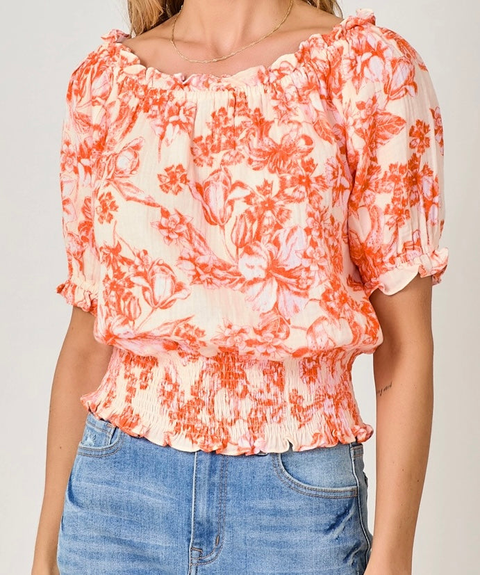 The Skylar Blouse-Orange