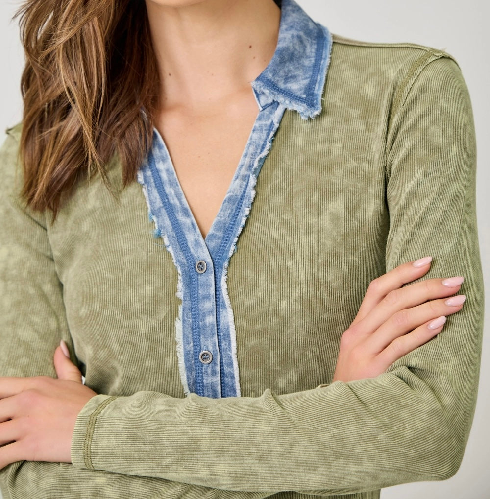 The Laurel Knit Button Up