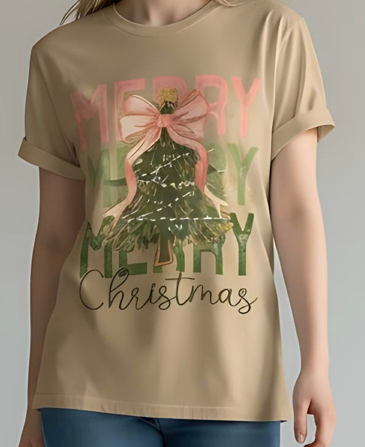 Merry ×3 Tree Tee – Sand