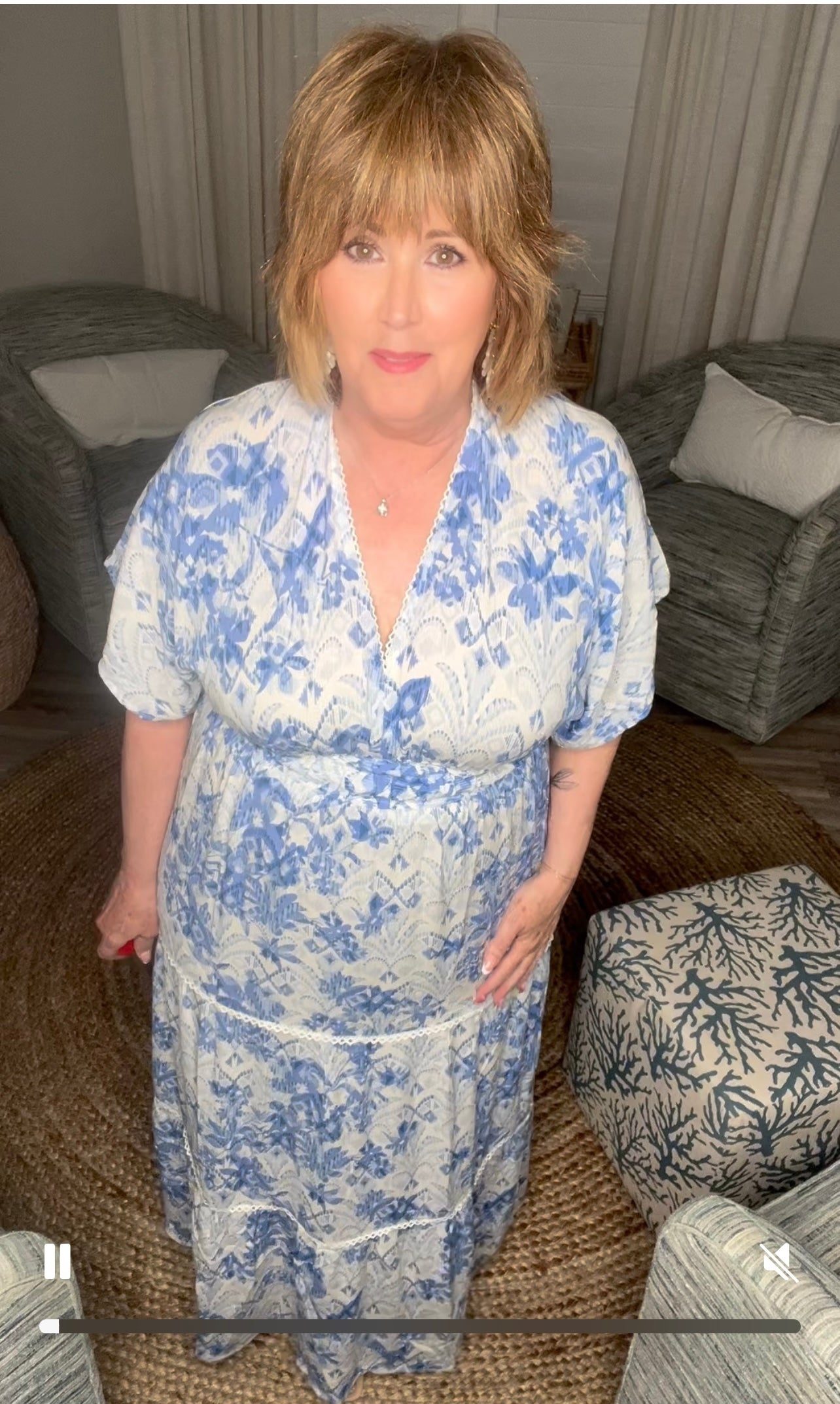 Double V-Neck Kimono Sleeve Maxi Dress