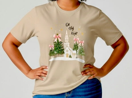 Oh Holy Night Tee – Sand