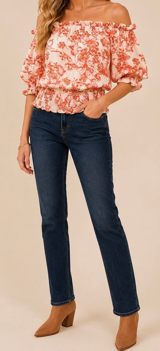 The Skylar Blouse-Orange