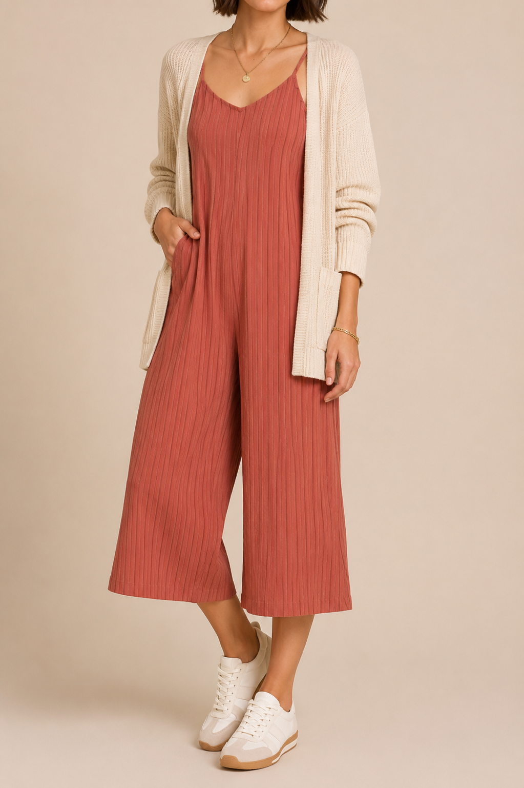 Rusty Rose Wide-Leg Jumpsuit
