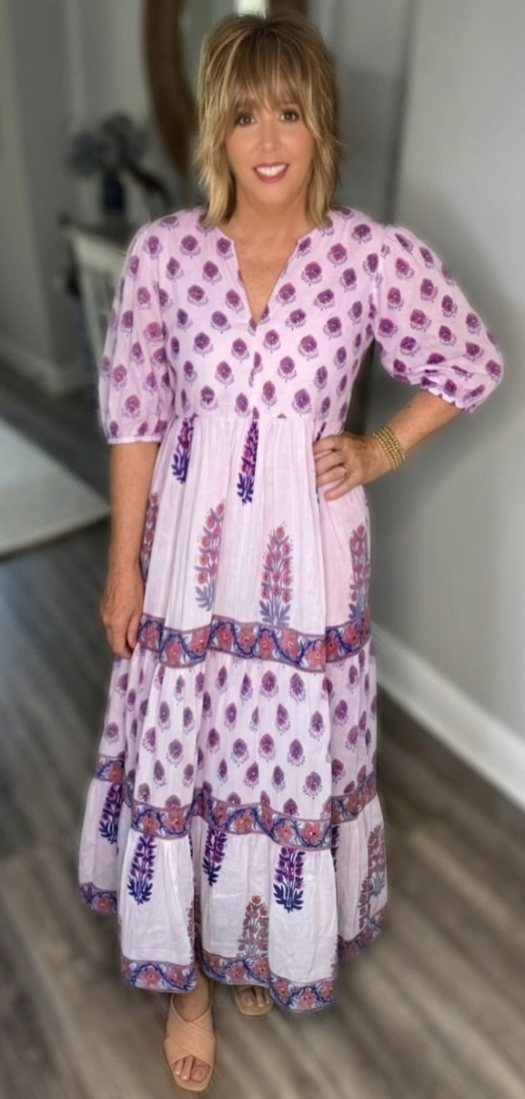 Remi Block Print Maxi Dress Pink – J&S Boutique