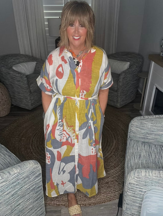 Bridgette Abstract Print Dress