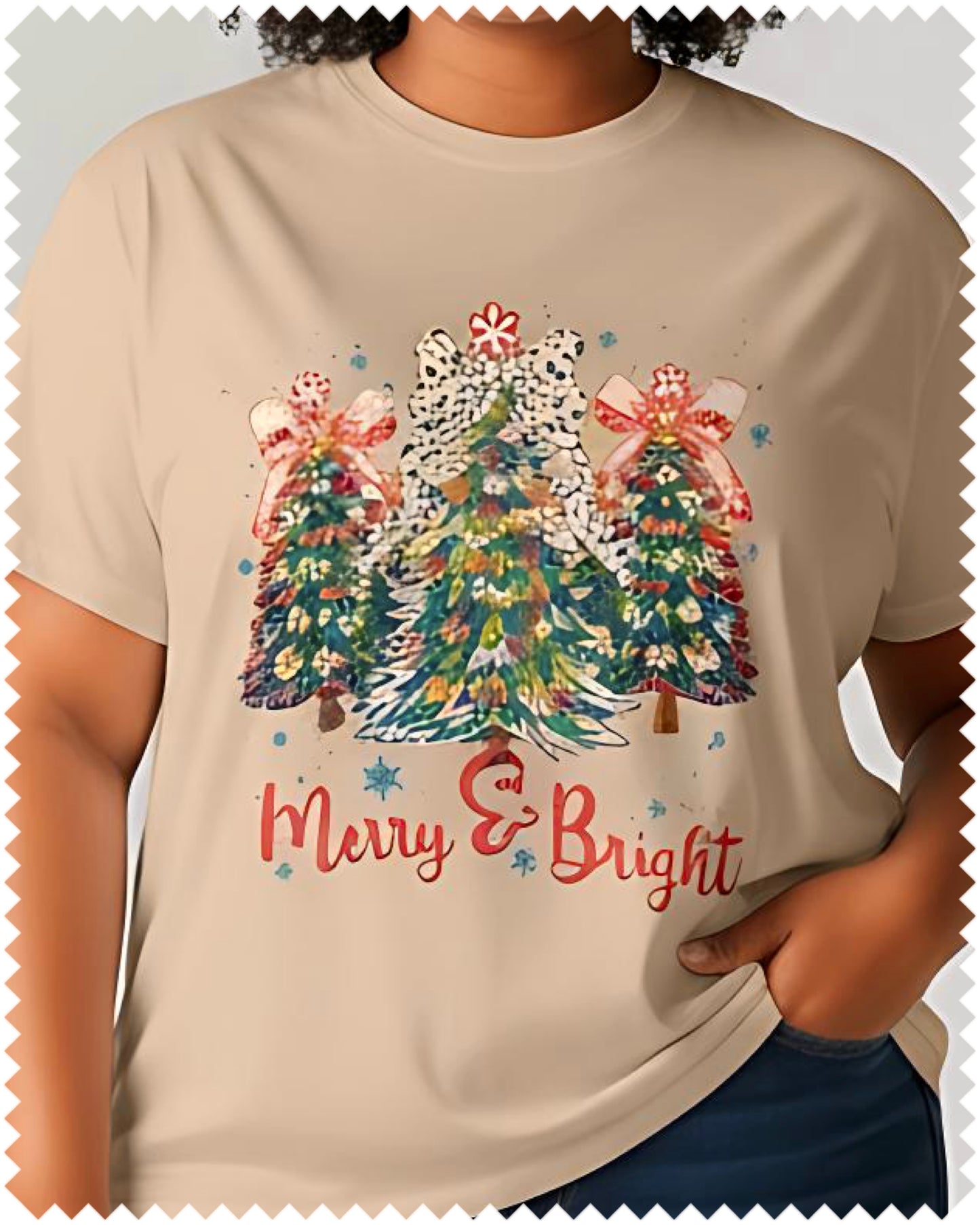 Merry & Bright Tee-Sand