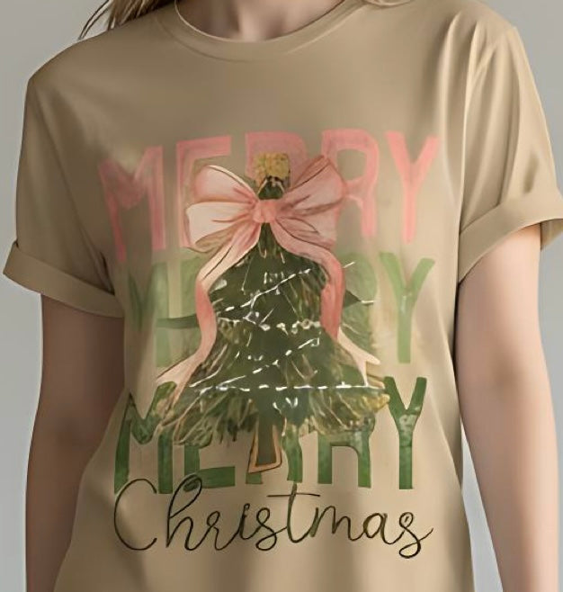 Merry ×3 Tree Tee – Sand