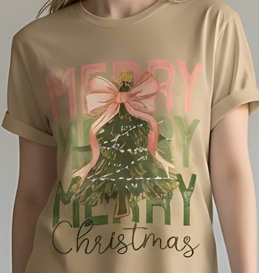 Merry ×3 Tree Tee – Sand