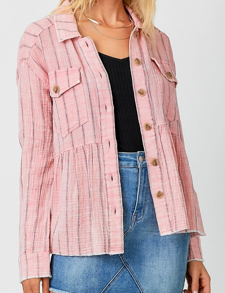 Dusty Rose Utility Jacket
