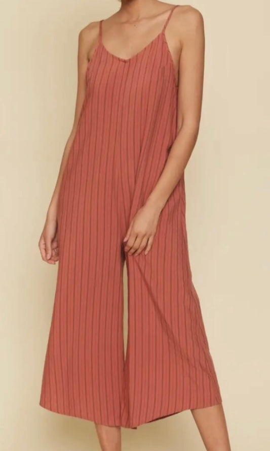 Rusty Rose Wide-Leg Jumpsuit