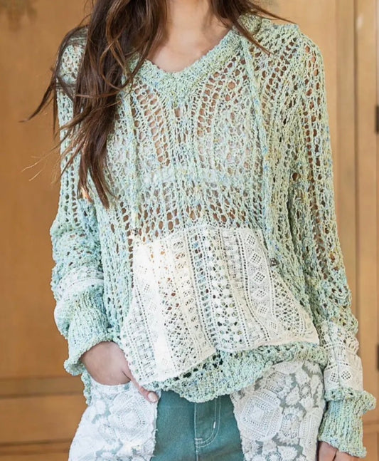 Seafoam Crochet Hoodie (Copy)