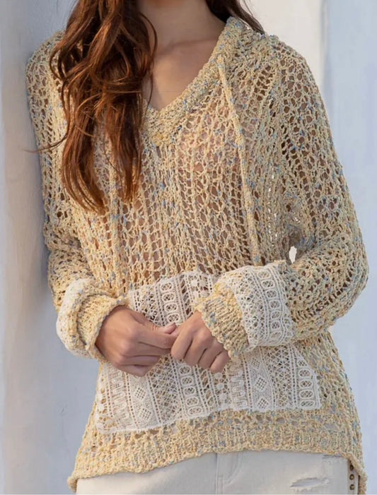 Yellow Crochet Hoodie