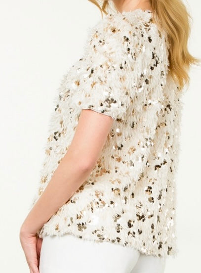 Short Sleeve Fringe Top