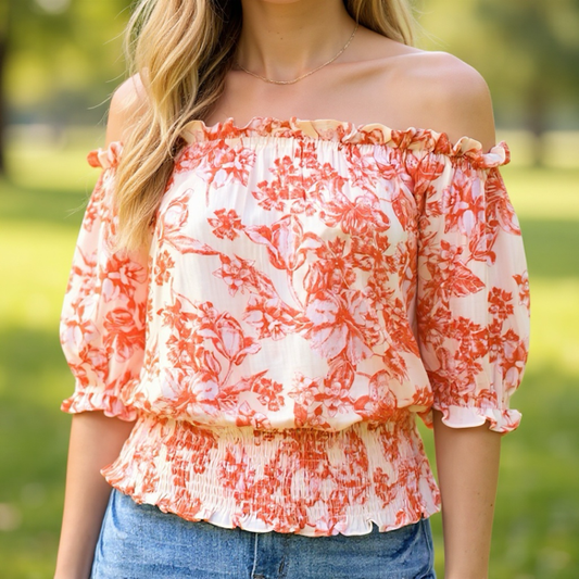 The Skylar Blouse-Orange
