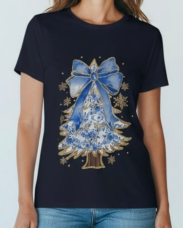 Blue Toile Tree Tee – Navy